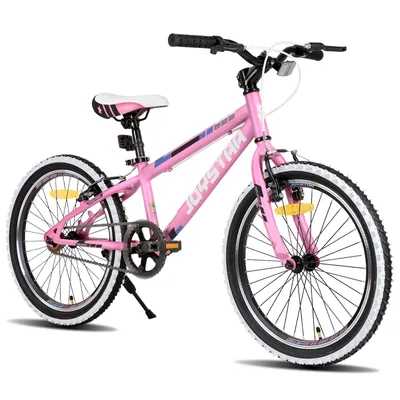 Produktbild von JOYSTAR 20 Zoll Kinderfahrrad für Jungen & Mädchen im Alter von 7-12 Jahren Hardtail Mountainbike für Kinder mit 1-Gang, Rosa