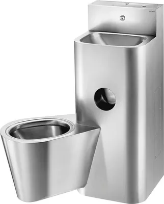 Immagine prodotto di Vaso Delabie combinato KOMPACT w. Cassetta WC a parete sinistra edst. 1.4301 sat