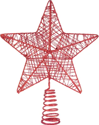 Produktbild von Weihnachtswunder® Baumspitze rot Stern - Christbaumspitze Baumspitze Spitze Aufstecker für Tannenbaum Tannenbaumspitze Weihnachtsbaum Weihnachten