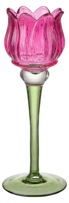 Produktbild von Clayre & Eef Teelichthalter Rosa Glas