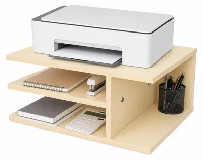 Productafbeelding van Druktafel - Druksteun - 3 compartimenten - Hout - Vlekvast - 40 x 30 x 17 cm - Houtkleur