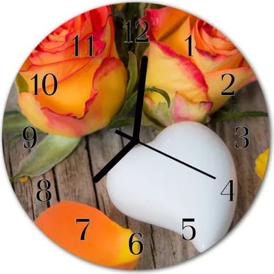 Produktbild von Glasuhr Wanduhr Küchenuhr Echt-Glas 30fi cm Herz weiß