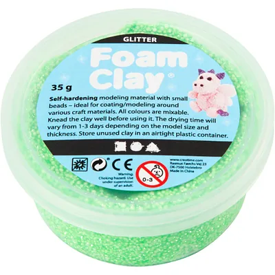 Produktbild von Foam Clay® , Glitter, Grün, 35 g/ 1 Dose [HOB-788830]