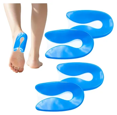 Produktbild von 2 Paar Fersensporn-Einlagen, Fersenpolster für Schuhe, Orthopädische Gel-Einlagen für Plantarfasziitis und Achillessehnenbeschwerden (S)