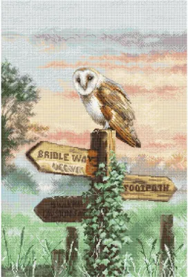 Produktbild von Letistitch Kreuzstich Set "Schleiereule", Zählmuster, 45x30cm