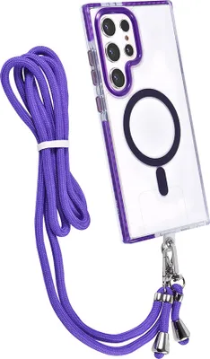 Zdjęcie produktu dla Etui z tylną obudową TUNIQ do Galaxy S24 Ultra – sznurek na szyję – Magsafe – fioletowe