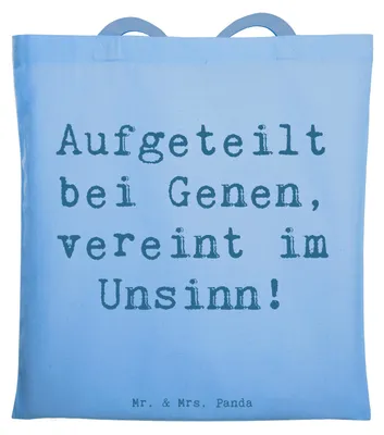 Produktbild von Mr. & Mrs. Panda Schultasche Spruch Halbbruder Unsinn - Sky Blue - Geschenk, einzigartige Designs, Zusammenhalt, Geschwister, Spaß, Jubiläen, Verbundenheit, Dankeschön