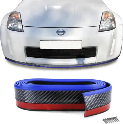 Produktbild von Front Spoiler Lippe Schweller universal flexibel 2,5mx5cm Carbon Optik blau