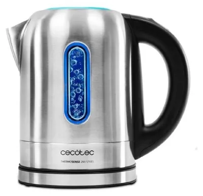 Produktbild von Cecotec ThermoSense 290, 1,7 l, 2200 W, Schwarz, Edelstahl, Edelstahl, Regelbare Temperatur, Wasserstandsanzeige