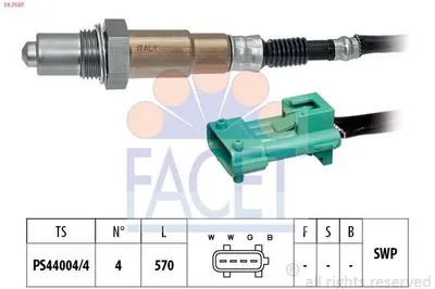 Produktbild von FACET Lambdasonde passend für PEUGEOT 206 Schrägheck (2A/C) Beheizt Planarsonde 570mm 10.7597