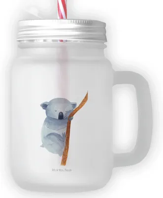 Produktbild von Mr. & Mrs. Panda Glas Koalabär - Transparent - Geschenk, Bär, schlafen, Trinkglas, Schlafzimmer, Becher mit Deckel, Koala, Mason Jar, Lustige Sprüche, Träumen, Traum
