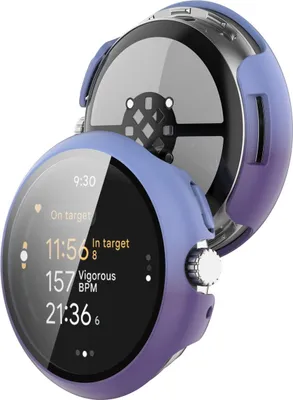 Produktbild von Etui ze szkłem do zegarka Bizon Case+Glass Watch do Google Pixel Watch 3 45mm, niebieskofioletowe