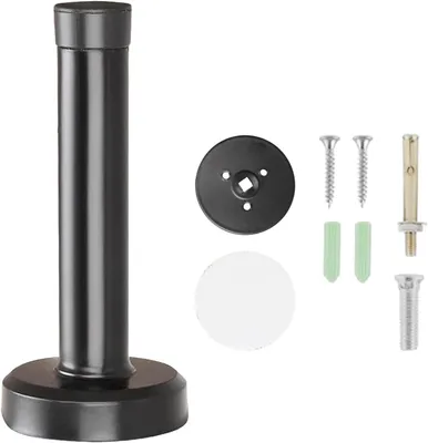 Imagen del producto de Topes para puertas de acero inoxidable, color , 12 cm, con anillo de goma, para puertas pesadas