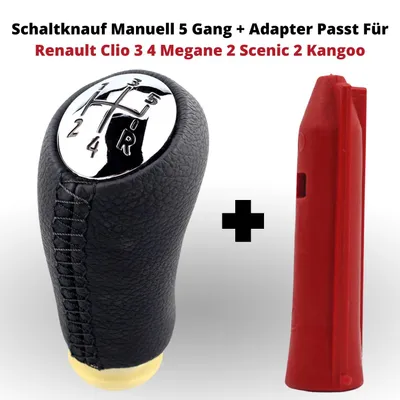 Produktbild von Schaltknauf Manuell 5 Gang + Adapter Passt Für Renault Clio 3 4 Megane 2 Scenic 2 Kangoo