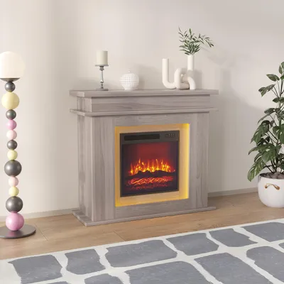 Obrázek produktu pro Elektrický krb Fortuna Lai - volně stojící krb s ohřevem 1500 W, realistickým 3D efektem plamene, ambientním osvětlením, dálkovým ovládáním - dubové dřevo