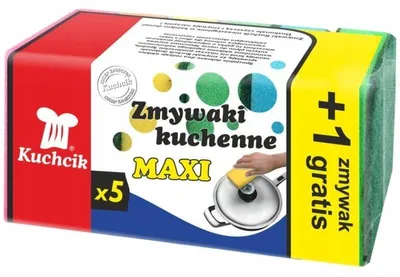 Zdjęcie produktu dla Kuchcik MAXI, gąbka kuchenna, zestaw 5+1 sztuk, pomoc w sprzątaniu