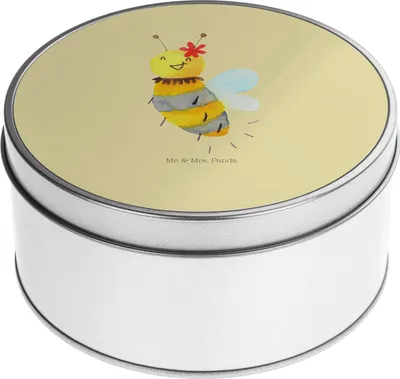 Produktbild von Mr. & Mrs. Panda Kaffeedose Biene Blume - Gelb Pastell - Geschenk, gebäckdose, Keksdose, Dose, keksdosen, bonbondosen