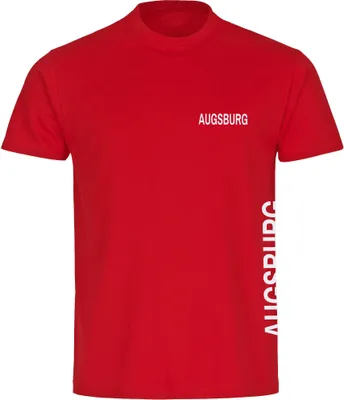 Produktbild von multifanshop Herren T-Shirt - Augsburg - Brust & Seite, rot, Größe XL
