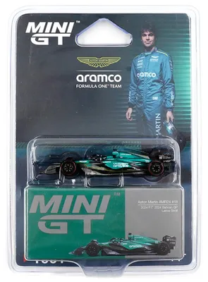 Zdjęcie produktu dla F1 ASTON MARTIN AMR24, numer 18, Grand Prix Bahrajnu 2024 - BLISTR - Mini GT, skala 1:64