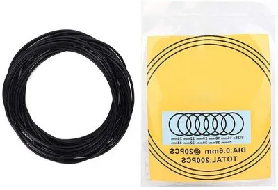 Obrázok produktu pre O-krúžok, 200 ks, vodotesné pogumované tesnenie, tesnenia zadného krytu hodiniek, sada náradia na opravu (0,6 mm)