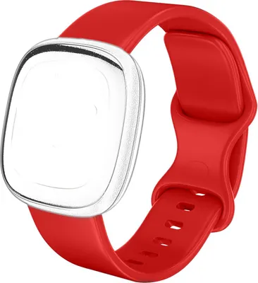 Produktbild von Sport Armband Gr. S für Fitbit Versa 3, Sense Ersatzarmband Fitness Silikon Band Ersatzband, rot