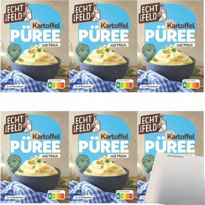 Produktbild von Echt vom Feld Kartoffelpüree mit Milch 6er Pack (6x200g Packung) + usy Block