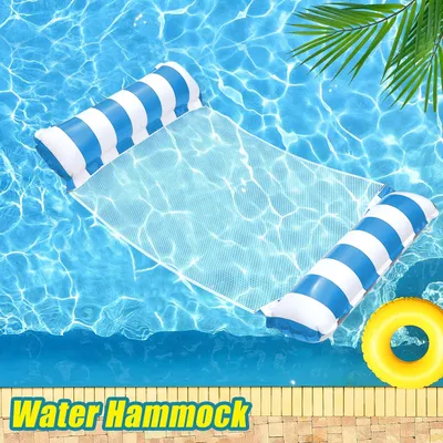 Produktbild von ASKSA Luftmatratze Pool Zubehoer Spass Luftmatratze Wasser Haengematte Aufblasbare Wasserhaengematte Erwachsene,Hellblau