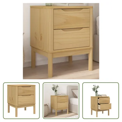 Produktbild von The Living Store Nachttisch Wachsbraun 45x39x57 cm Massivholz Kiefer