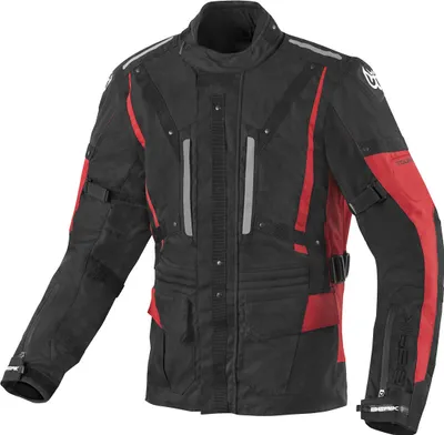 Produktbild von Berik Spencer wasserdichte Motorrad Texiljacke, schwarz/rot, 48
