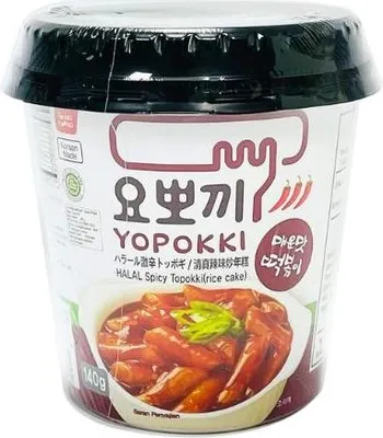 Produktbild von YOPOKKI Reiskuchen scharf Halal cup 140g