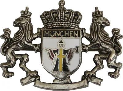 Hutanstecker eingerahmtes Münchner Kindl von Hut-Breiter in bunt