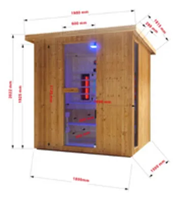 Produktbild von Outdoor Kombination Sauna und Infrarotkabine LAHTI für 4 - 6 Personen