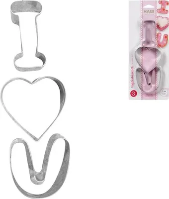 Produktbild von Packung mit 3 verschiedenen Ausstechformen aus Edelstahl