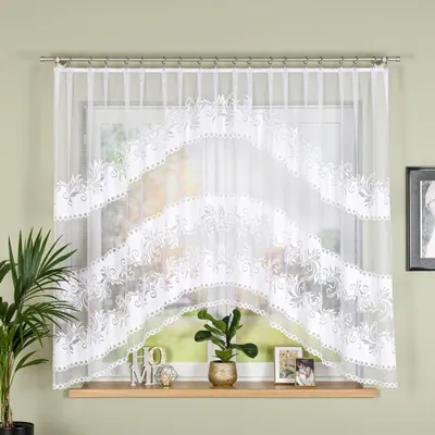 Immagine prodotto di Tenda decorativa ad arco corta con ganci SLAWOMIRA 160 bianca 300x160 cm MyBestHome
