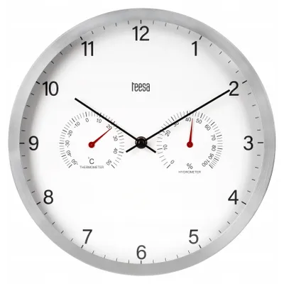Immagine prodotto di Orologio da parete, Teesa, 30 cm, con termometro e igrometro, bianco