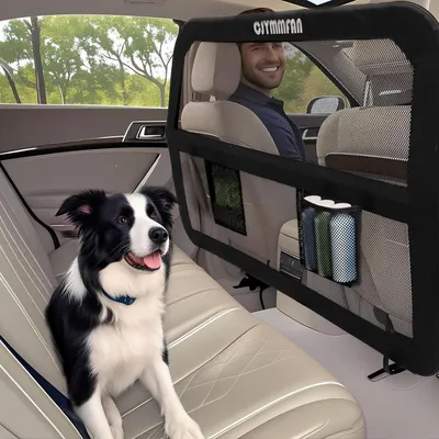 Image de Barrière de protection pour chien, pour siège arrière et coffre de voiture, barrière universelle pour chien, filet résistant aux morsures, empêchant les fuites