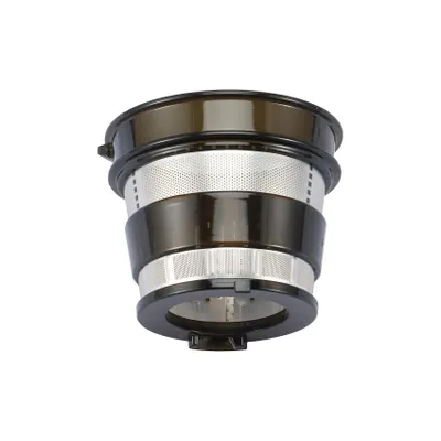 A close-up studio shot of a juicer part against a white background.