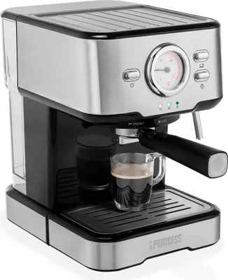 Immagine prodotto di Princess 01.249415.01.001 Espresso e adattatore ESE - Macchina per caffè espresso - 1,5 l - Capsula caffè - Cialda caffè - Caffè macinato - 1100 W - Nero - Acciaio inox