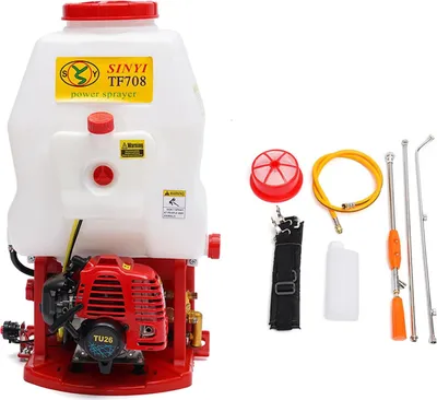 Obrázek produktu pro Zahradní postřikovač – zádový tlakový postřikovač – ruční pumpa – plastová nádrž – až 20 l – červený