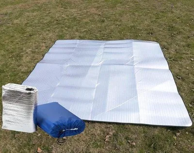 Immagine prodotto di Telo da picnic Famanu, 200 x 200 cm - Isolante termico e impermeabile - Rivestito in alluminio su entrambi i lati