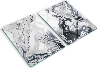 Produktbild von Abdeckung Glas - Küchenabdeckung - 2x40x52 cm - Abdeckplatte -Tintenabstraktion