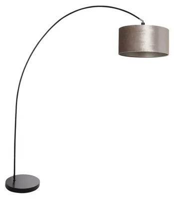 Obrázok produktu pre Lampa stojaca - čierna - Solva - kov textil - oblúková lampa - E27 - 3895ZW - Mexlite