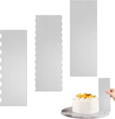 Produktbild von Kuchenspatel 3 Stücke, Edelstahl, Torte schaben, für Tortendekoration