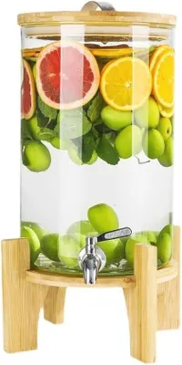Produktbild von Glas-Trinkwasserspender 5-10L Holzstand leicht zu füllen