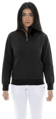 Image de Sweat-shirt à col et fermeture éclair pour femme, non molletonné, Leone Basic