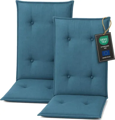Zdjęcie produktu dla Pillows24 Poduszka na krzesła ogrodowe -120x50x8 cm / Turkusowy / Pikowane - Poduszka, siedzisko na krzesło, poduszka na siedzisko do mebli ogrodowych, krzesła ogrodowe