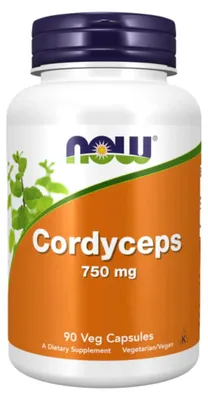 Produktbild von NOW FOODS Cordyceps 750 mg, 90 Kapseln.