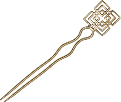 Produktbild von Goa Haarnadel, Messing Haarstab, Hippie Haarspange, Boho Haargabel - Gold/Knoten, Haarspangen, Haarschmuck