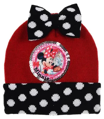Produktbild von Minnie Mouse Kinder Winter-Mütze mit Schleife für Mädchen, Größe:52