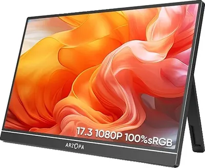 Zdjęcie produktu dla Przenośny monitor, 17,3-calowy wyświetlacz 1080P, HDR10 z wbudowanymi głośnikami, 173 A1M 1080P